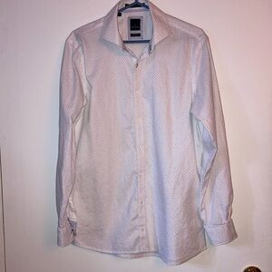 Daniel Hechter brown and blue dot dress shirt. Size 34/35